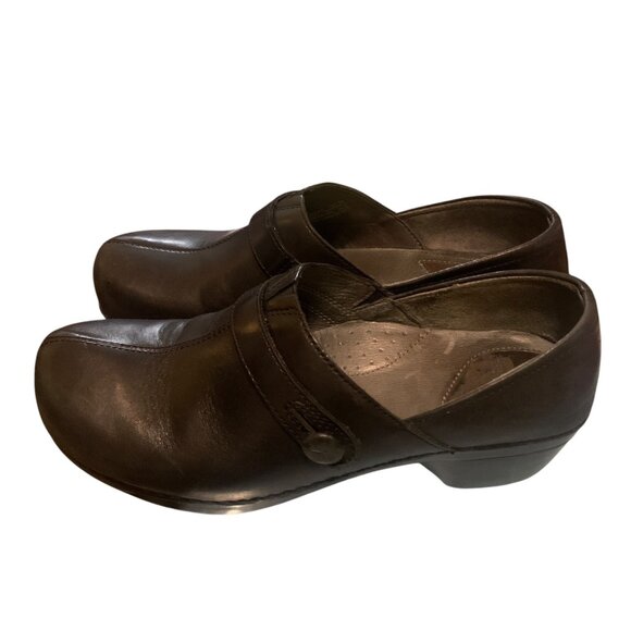 Dansko Women's Black Leather Professional Clogs Slip-On Comfort Shoes Size 11.5 - Picture 5 of 15